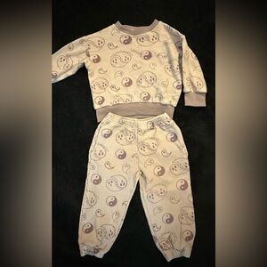 Mondays and meadows oversized Yin Yang Patterned Kids Sweatshirt and Pants Set